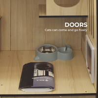 Intérieur multi-niveaux Maison de luxe pour chat Cage en bois pour animaux de compagnie Meubles Nid de chat Arbre Maison Chat Villa