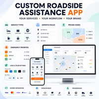 Développement d'une application d'assistance routière personnalisée pour iOS et Android avec demande d'urgence et localisation GPS LionCreate