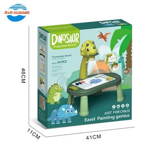 لوح رسم للأطفال مع جهاز عرض على شكل ديناصور للتعلم المبكر، حامل مغناطيسي للرسم والكتابة - Product Image 6