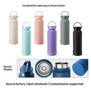 Botella de Agua Aislada de Acero Inoxidable de 650 ml, Estilo Moderno, Base Antideslizante, con Asa, Diseño Personalizado - Product Image 2