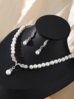 Nouveaux ensembles créatifs de boucles d'oreilles pendantes et colliers en perles pour femmes, parure de bijoux, accessoires de mariée et pour anniversaire de mariage