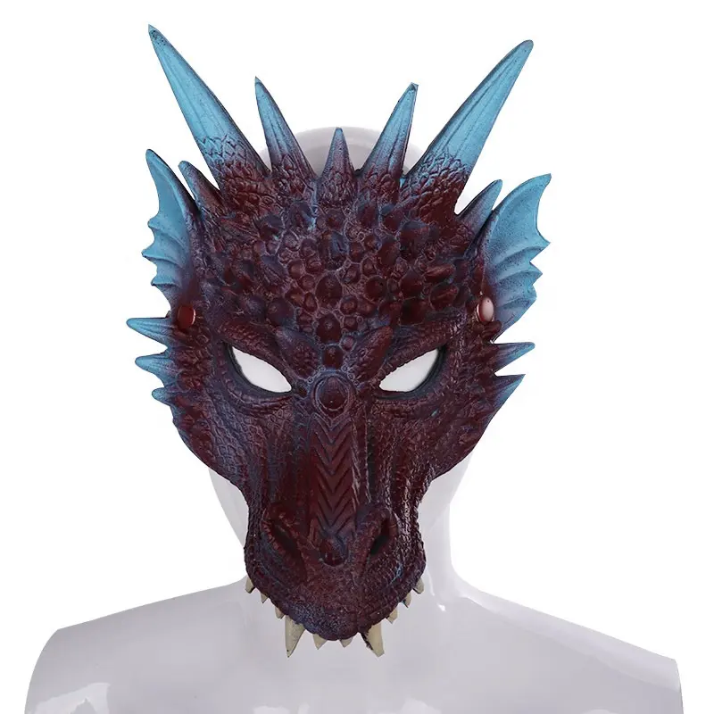 Hersteller liefern Hot Selling Karneval PU Schaum Rollenspiel Requisiten 3D Realistische Halloween Dragon Maske