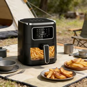 Friteuse électrique carrée en plastique 5L à commande numérique, sans huile, avec fonction de cuisson et fenêtre de visualisation, à haute efficacité énergétique - Product Image 4