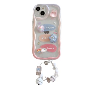 เคสโทรศัพท์ลายกระต่าย 14 แบบ พร้อมสายคล้องลายดอกไม้ ดีไซน์ทำมือจากซิลิโคนเจลกันกระแทก สำหรับมือถือระดับไฮเอนด์ - Product Image 5