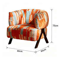 Chaise Croissant Minimaliste Moderne Décontractée avec Pieds en Bois Massif, Idéale pour Salons, Coins Lecture, Maisons d'Hôtes ; Chaise.
