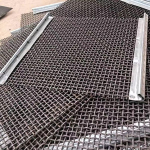 カスタマイズされた耐摩耗性65mnスチール圧着織金網鉱山ふるい振動スクリーンメッシュ - Product Image 1