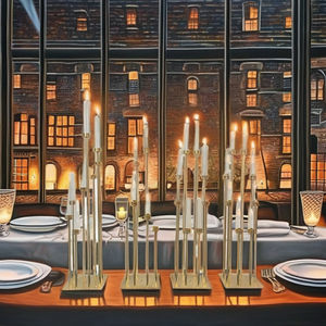 Centro de mesa de Metal dorado moderno y decoración de palos de velas de boda para decoración de mesa y lugar de boda - Product Image 2