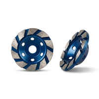 Disque de meulage diamanté bleu de 100 mm (4 pouces) à segments de turbine pour meuleuse d'angle, idéal pour le meulage du béton, de la pierre, du ciment, des sols et des murs en briques