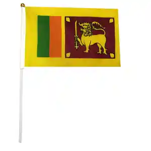 Wholesale 14 * 21cm Sri Lankan flag The carnival parade cheered and waved flags Party support carried the flag