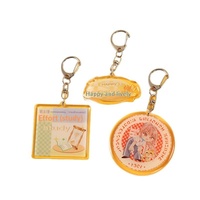 Porte-clés en acrylique sur le thème des dessins animés, personnalisé, mignon, breloque pour sac à dos d'étudiant, accessoire de sac pour filles, bibelot pour couples, article promotionnel