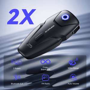 MAXRUNON 2X 500M 2Riders <span class=keywords><strong>Intercom</strong></span> Bluetooth-гарнитура для мотоциклетных шлемов, беспроводная сетевая гарнитура для мотоциклов - Product Image 2