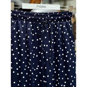 Pantalones Anchos de Satén con Estampado de Lunares Fiori, Cintura Alta, Casuales, Transpirables, para Mujer - Product Image 1