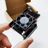 Dissipateur thermique noir Raspberry Pi 5 avec ventilateur de refroidissement en aluminium et plaquettes thermiques – Kit combiné dissipateur thermique et ventilateur en aluminium