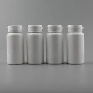 BPA Free 150cc PET White Plastic Bottle medicine pill Capsule container Bottle with Easy Tearing Frost Cap