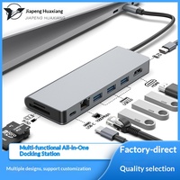 Hub multifonctionnel en aluminium Type-C 10 ports 4K HDTV pour 2.0 VGA USB 3.0 Gigabit Ethernet PD Charging Sd Card MacBook Pro