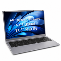 Ordinateur portable OEM personnalisé d'usine, 17,3 pouces, AMD Ryzen 5 PRO 6650U, 16 Go LPDDR5, SSD, rétroéclairage, Windows 11