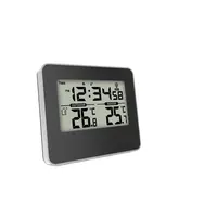 Radio Controlled Digital Alarm Clock Indoor Thermometer Time Snooze Optional Language Weather Station
