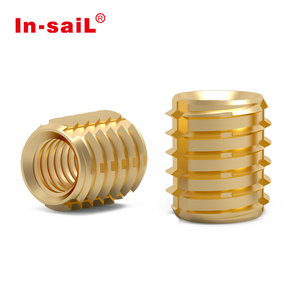 Inserts filetés en laiton autotaraudeurs à double extrémité <span class=keywords><strong>M4</strong></span> pour plastique, type Trisert TT, équivalent 145M4, fixation à écrou moleté - Product Image 2