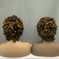 Peluca de Cabello Vietnamita SDD, Peluca Bob con Flequillo Hecha a Máquina, Pelucas de Cabello Humano con Trenzas de Color Piano de 8 Pulgadas
