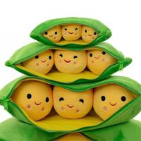 Coussin en peluche amusant en forme de coque de pois pour enfants