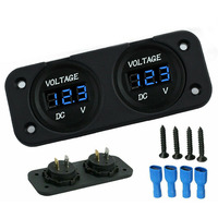 Voltímetro Digital LED Impermeable de Doble Voltaje 12/24V, Monitor de Voltaje con Pantalla