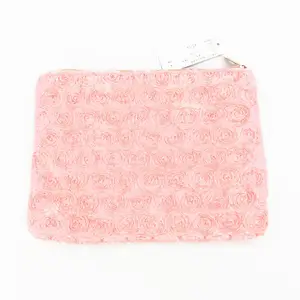 Fashion style luxury pink rose trendy bridal clutch purses for women