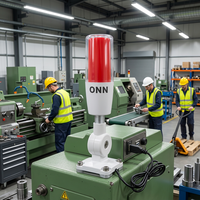 Feu de signalisation LED ONN-M4T, clignotant/sonore, monocouche. Alertes sonores pour machines industrielles. Plus de alertes manquées.