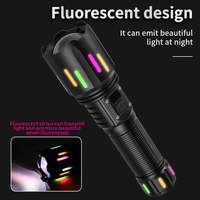 Linterna LED Láser Blanca Recargable Tipo-C, Alta Potencia, Zoom, Impermeable, Portátil, Largo Alcance, Táctica, para Campismo al Aire Libre