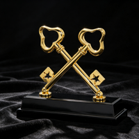 Trophée Croix d'Or en Alliage de Zinc, Design Moderne, Gravure Laser Personnalisée, Haute Qualité, Plusieurs Tailles, pour l'Honneur des Entreprises Immobilières