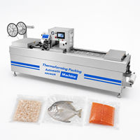 Máquina de Envasado al Vacío para Salmón, Termoformadora Continua para Carne, Queso, Salchicha, Pollo, Mariscos, Alimentos Congelados, Impresora Móvil