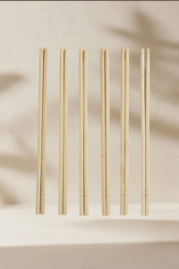 Tensoge <strong>Disposable</strong> Bamboo <strong>Chopsticks</strong> Snack Stick Round <strong>Chopsticks</strong> in Black <strong>Disposable</strong> Cutlery - Product Image 2