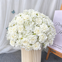 Bola de Flores Artificiales de Hortensia y Rosa de 70CM para Decoración de Bodas, Caminos de Mesa, Exhibiciones y Salas de Exposición