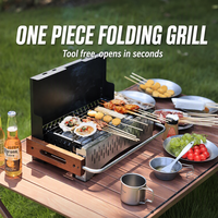 Barbecue au charbon pliable YYD OVERLAND, barbecue portable, 4,2 kg, compact, barbecue de table pour le camping, pliable, coupe-vent