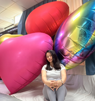 Ballons en forme de cœur massifs énormes et incroyables de 68 pouces, ballon en feuille d'hélium Cuore, GLOBO, ballon en feuille massif en forme d'étoile et de cœur à fermeture automatique