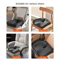 Cojín de asiento de oficina Horn de espuma viscoelástica para belleza de cadera y glúteos, protección lumbar para sentarse por largos períodos, cojines de asiento de espuma viscoelástica para hemorroides