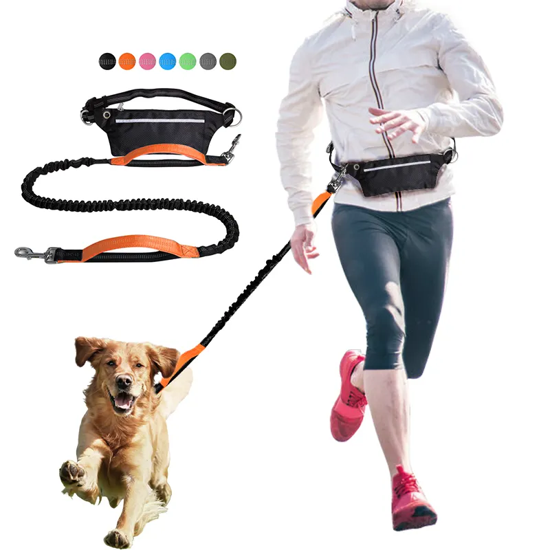 Alta Resistência Mãos Livres Neoprene Handle Cinto Cintura Saco Trela Do Cão Conjunto para Pequenas Raças Médias Grandes Do Cão