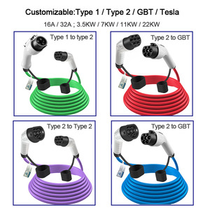 3เฟสประเภท2 <span class=keywords><strong>mennekes</strong></span> IEC IEC 62196-2สายชาร์จยานพาหนะไฟฟ้า evse Type 2ถึง gbt สายชาร์จ32A แบบพกพาผลิต - Product Image 2