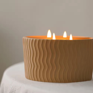 Unique Double Section Ceramic <b>Candle</b> Holders <b>Candle</b> Jar Cylinder Scented <b>Candle</b> Gift Set With Cotton <b>Wicks</b> for Home Decoration - Product Image 6