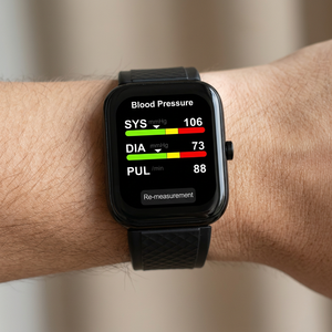 Montre connectée de suivi de santé avec moniteur de pression artérielle, fréquence cardiaque, suivi du sommeil et SpO2, écran noir 2,01 pouces, certifiée CE MDR. - Product Image 1