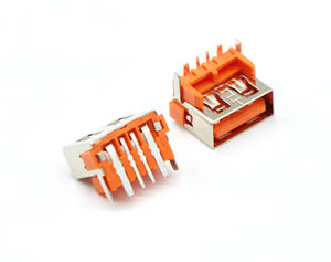 USB2.0 Short-body 10.0 Prise femelle 8.7 surélevée à courant élevé SMT Plastique orange 4P - Product Image 4