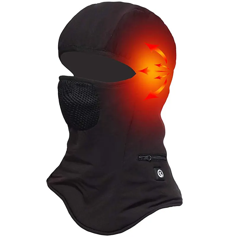 Antivento 7.4V Riscaldata Face Mask Balaclava Cappuccio Impermeabile Batteria Ricaricabile Riscaldata Moto Da Sci Maschera