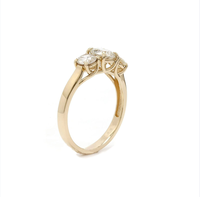 Bague de Fiançailles et de Mariage Classique Plaqué Or 14k 18k Certifiée IGI Diamant de Laboratoire VVS Sertissage à Trois Pierres à Griffes Cadeau de Fête
