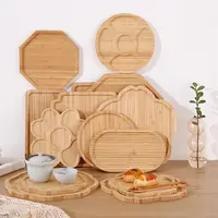 Bamboe Hout Schotel Plant Tray Voor Portie Fruit Opslag Platen Mini Plant Bloem Pot Stand Home Decor Bamboe Lade