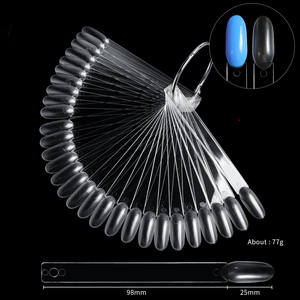 Présentoir à vernis à ongles HQ Mixed Proc Discount, 50 pointes en forme d'éventail, matériau ABS solide avec support à anneaux fendus en métal pour la pratique - Product Image 3