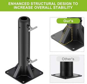 حامل مظلة خارجي مربع الشكل من الفولاذ الثقيل مخصص مع وزن مسبق التعبئة لسوق الباحات - Product Image 2