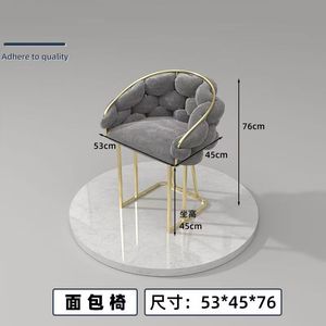 Luxury Gray Metal+PU Leather Salon Chair & <b>Stool</b> for Nail Salon Living Room Bedroom Mall-Commercial Use Manicure Furniture - Product Image 4