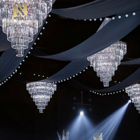 Lustre LED de luxe en acrylique au design moderne pour la décoration intérieure, idéal pour les boutiques, les villas et les salles de mariage