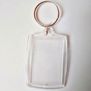 Hot Sale Promotional Cute Acrylic Blank Clear Keyrings Rectangle Photo Holder Keychain - Product Image 2