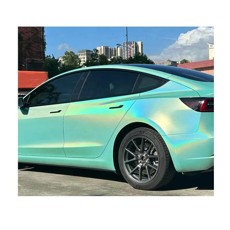 Envoltura de coche cromada Premium Tiffany láser película que cambia de Color colorido Arco Iris láser coche vinilo