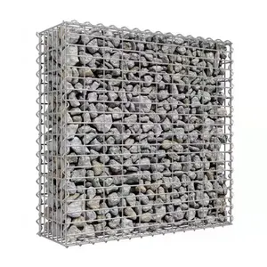 Landscape welded wire mesh gabion baskets with decorative glass rocks small medium large box 3x3 cm small hole